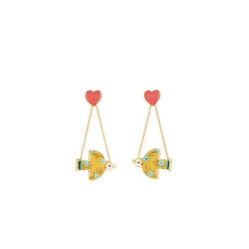 Pendientes boton Porte Bonheur Taratata ave 1