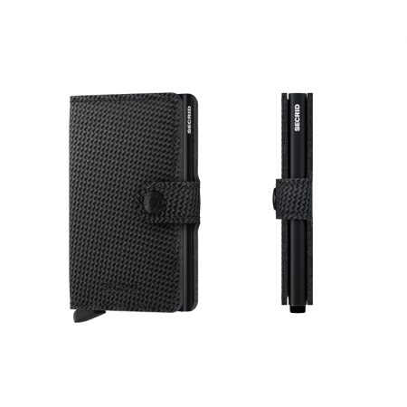 Cartera Secrid Miniwallet Mate Carbon Black automatica anticopia 1