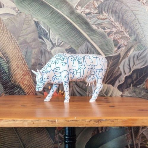 Vaca Cow Parade "Arty Cow" grande - Imagen 3