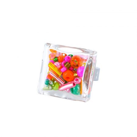 Anillo Pylones Carré colores mediano