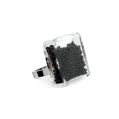 Anillo Pylones Carré giga Negro