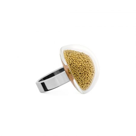 Anillo Pylones Dome mini Dorado