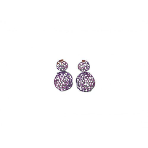 Pendientes Plata Orfega Bode 2 Piezas Burdeos