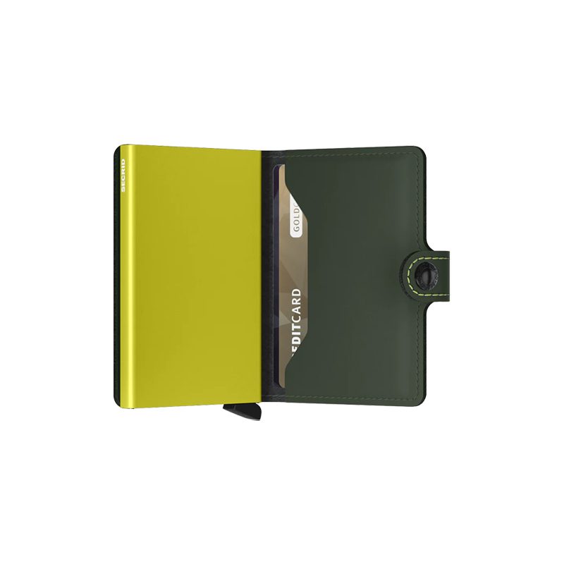 Cartera SECRID Miniwallet automática anticopia Matte Verde Lima 2