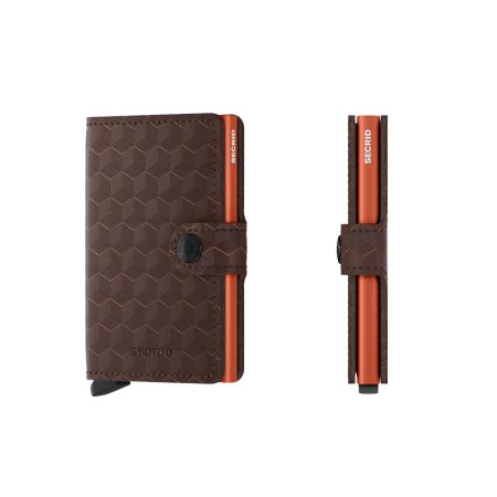 Cartera SECRID Miniwallet automática anticopia Optical Marrón Naranja