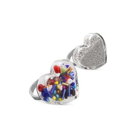 Anillo Pylones Corazon con bolitas Medium principal