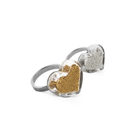 Anillo Pylones Corazón con bolitas Nano principal