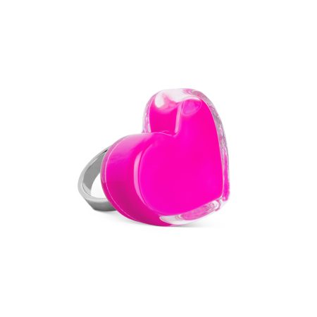 Anillo Pylones Corazon con liquido Medium Rosa