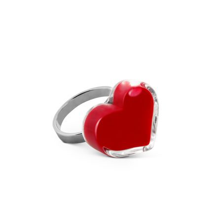 Anillo Pylones Corazón con líquido Nano Rojo Fuerte