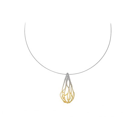 Colgante Plata Orfega Ficus pequeño dorado
