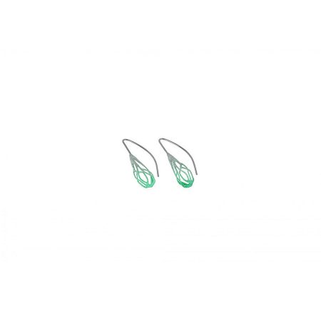 Pendientes Plata Orfega Ficus gancho minis verde