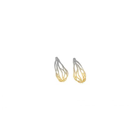 Pendientes Plata Orfega Ficus presión pequeños dorado