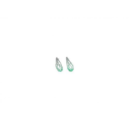 Pendientes Plata Orfega presión minis verde