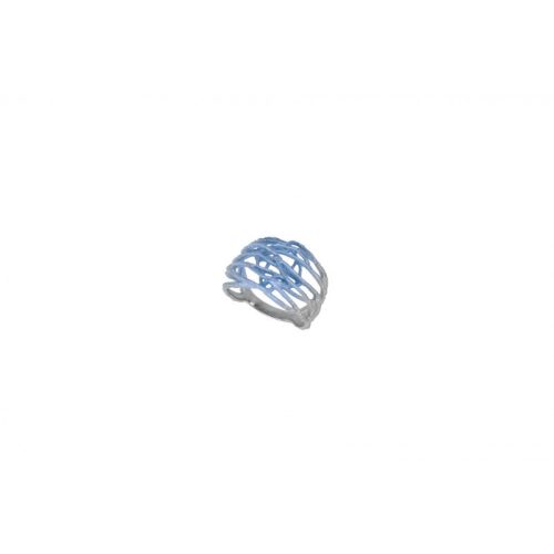 Sortija Plata Orfega Ficus azul