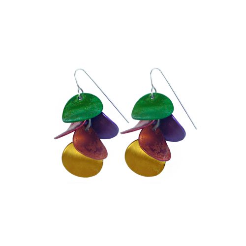 Pendientes Aluminio anodizado multicolor Hojas redondas