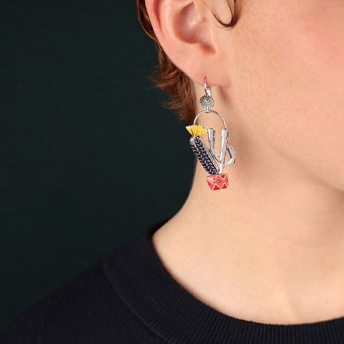 Pendientes Taratata Cactus grandes multicolor 3
