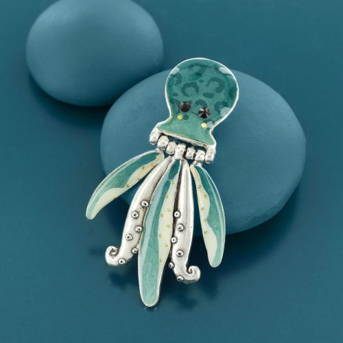 Broche original Taratata Abysses pulpo pintado a mano