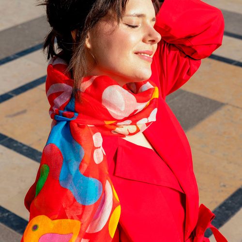 foulard pareo original Balade Pylones estampado 40 aniversario