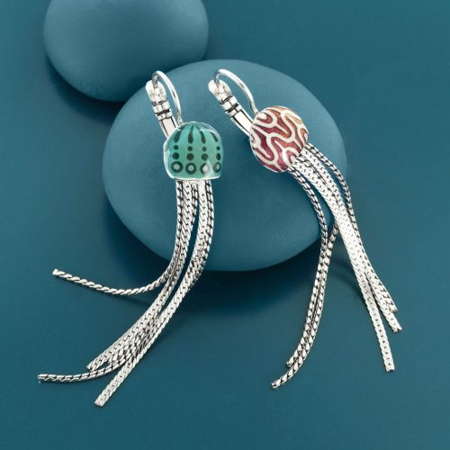 pendientes originales medusas a rayas Abysses de Taratata