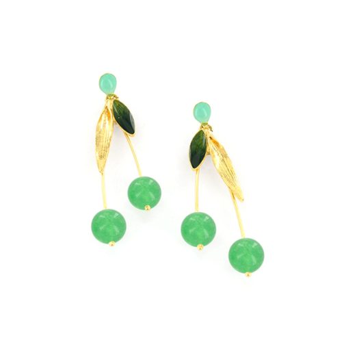 Pendientes Tarata Cerise boton verdes ok