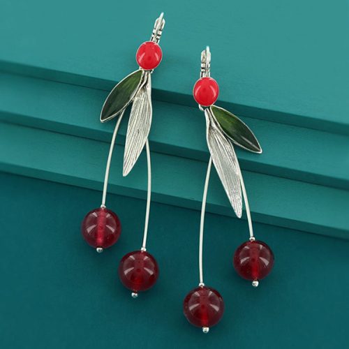 Pendientes Taratata Cerise grandes rojos 2