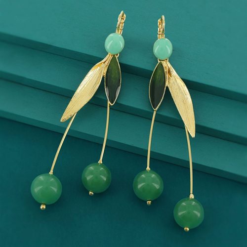 Pendientes Taratata Cerise grandes verdes 4