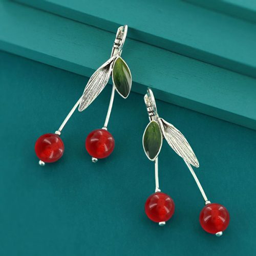 Pendientes Taratata Cerise rojos 2