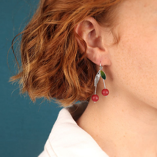 Pendientes Taratata Cerise rojos 3