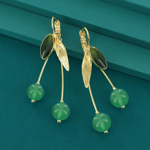 Pendientes Taratata Cerise verdes 2