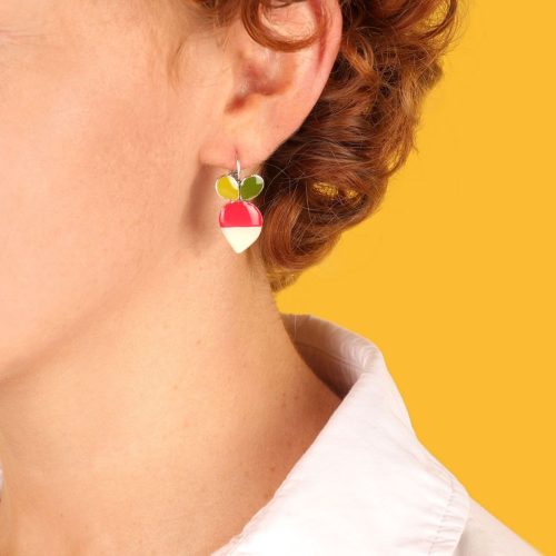pendientes fantasía Taratata Dinette huevo y rábano modelo