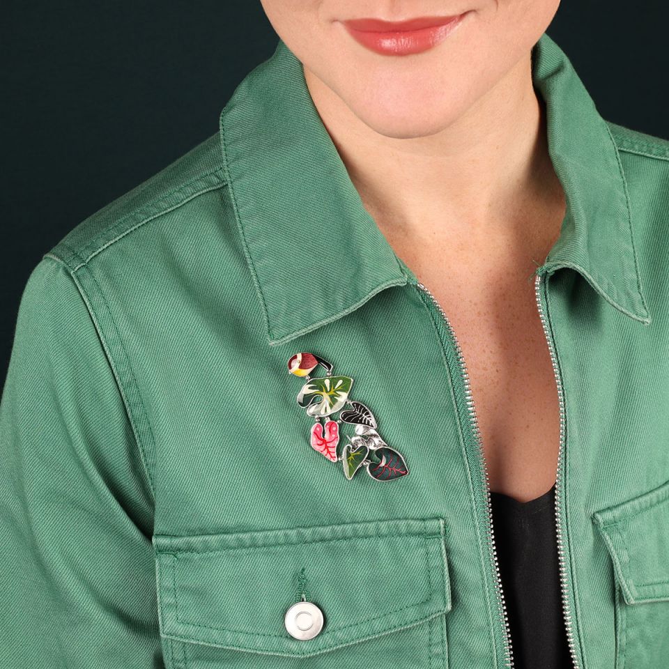 Taratata Fabuleuse broche plantas y pajaritos