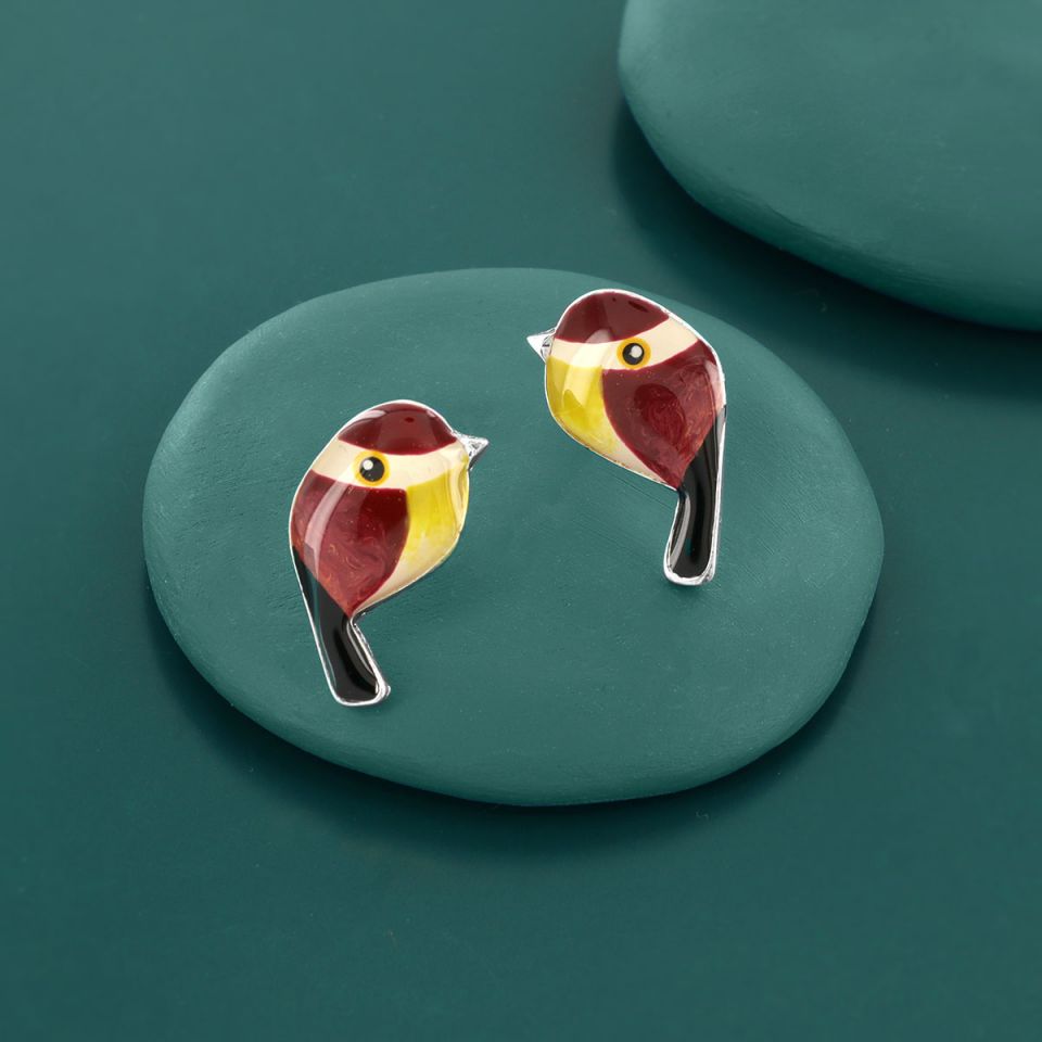 pendientes Taratata Fabuleuse pajarito rojizo