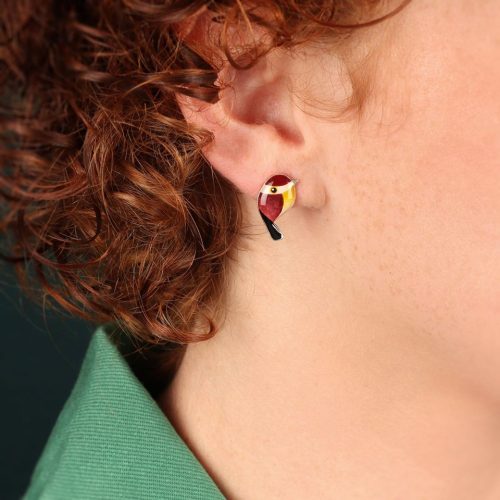 pendientes Taratata Fabuleuse pajarito rojizo