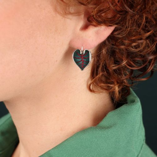 pendientes Taratata Fabuleuse verde oscuro cierre