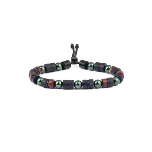 Pulsera de cuentas Brondite Koyasan y negro Pig Hen